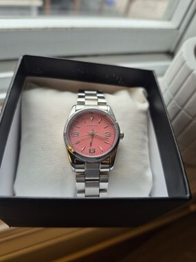 Invicta Stainless Steel Watch with Pink Dial and Silver Bracelet